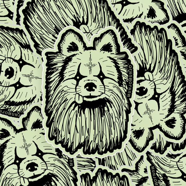 Black Metal Dog Glow Sticker