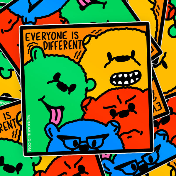 Everyone is Different Bear Sticker