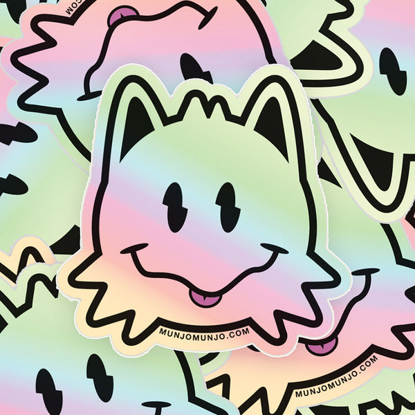 Holographic Smiley Munjo Sticker