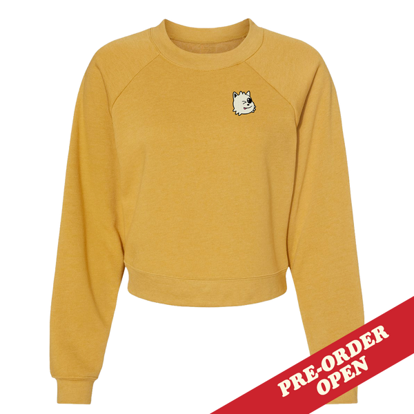 Blep Embroidered Crop Sweatshirt