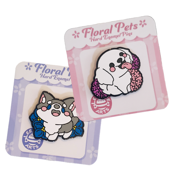 Floral Pets Pins: Dogs