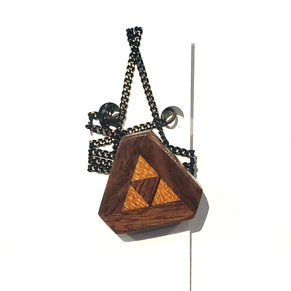 Tri Force Recycled Skateboard Necklace