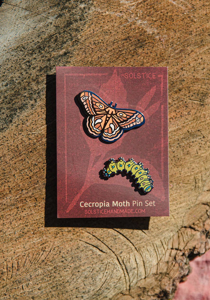 Cecropia Moth Pin Set