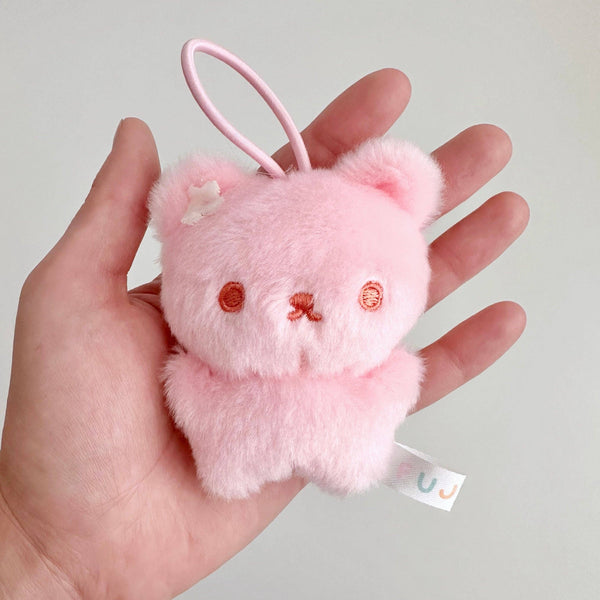 Strawberry Mochi Bear Plush Keychains
