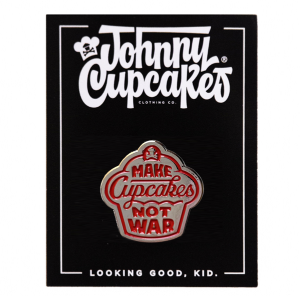 Make Cupcakes Not War Enamel Pin