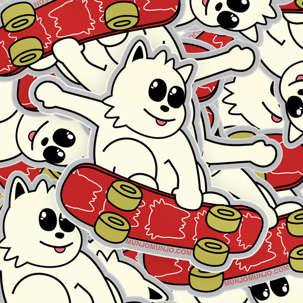 Skateboarding Munjo Dog Sticker